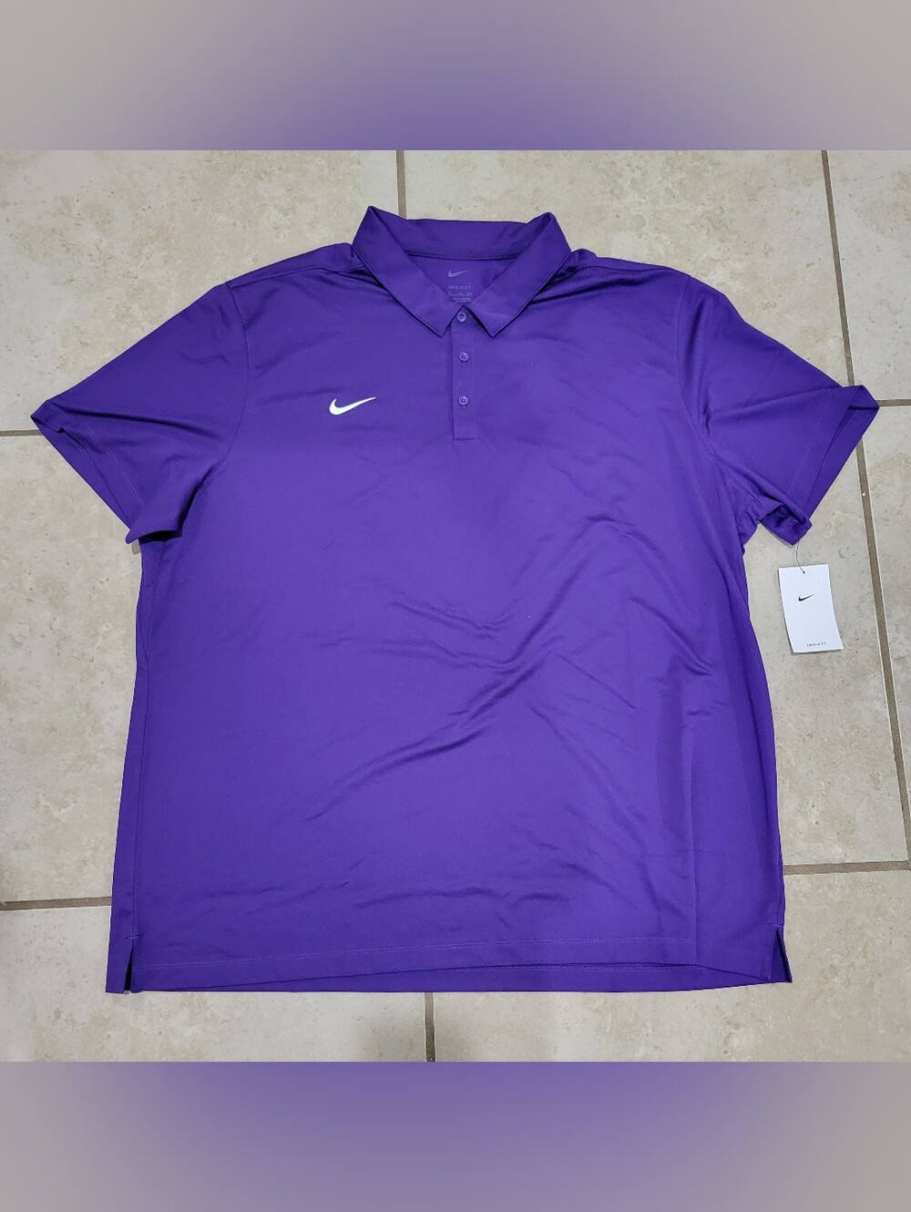 Nike Men’s Purple Polo Shirt with White Swoosh